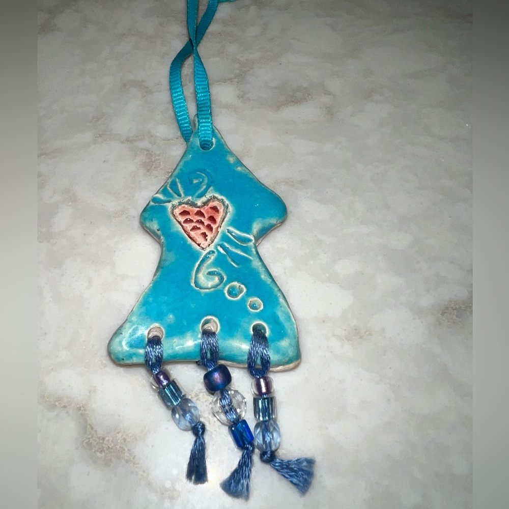 Handmade clay Christmas tree ornament